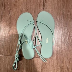 TKEES Roe Wrap Sandal in Seafoam